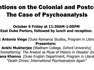 “Interventions on the Colonial and Postcolonial: The Case of Psychoanalysis”