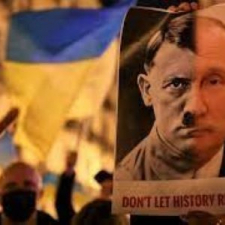 Ukraine Flag and Hitler